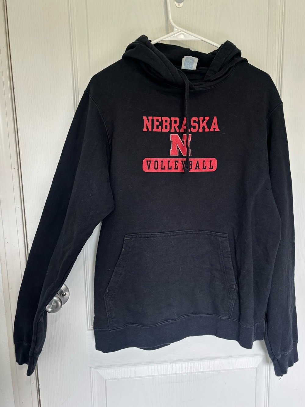 Nebraska Volleyball Hoodie – Black & Red – Port & Company – Size M